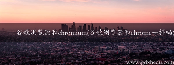 谷歌浏览器和chromium(谷歌浏览器和chrome一样吗)