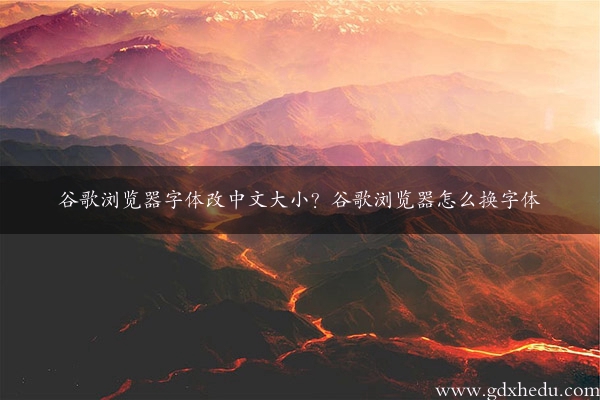 谷歌浏览器字体改中文大小？谷歌浏览器怎么换字体
