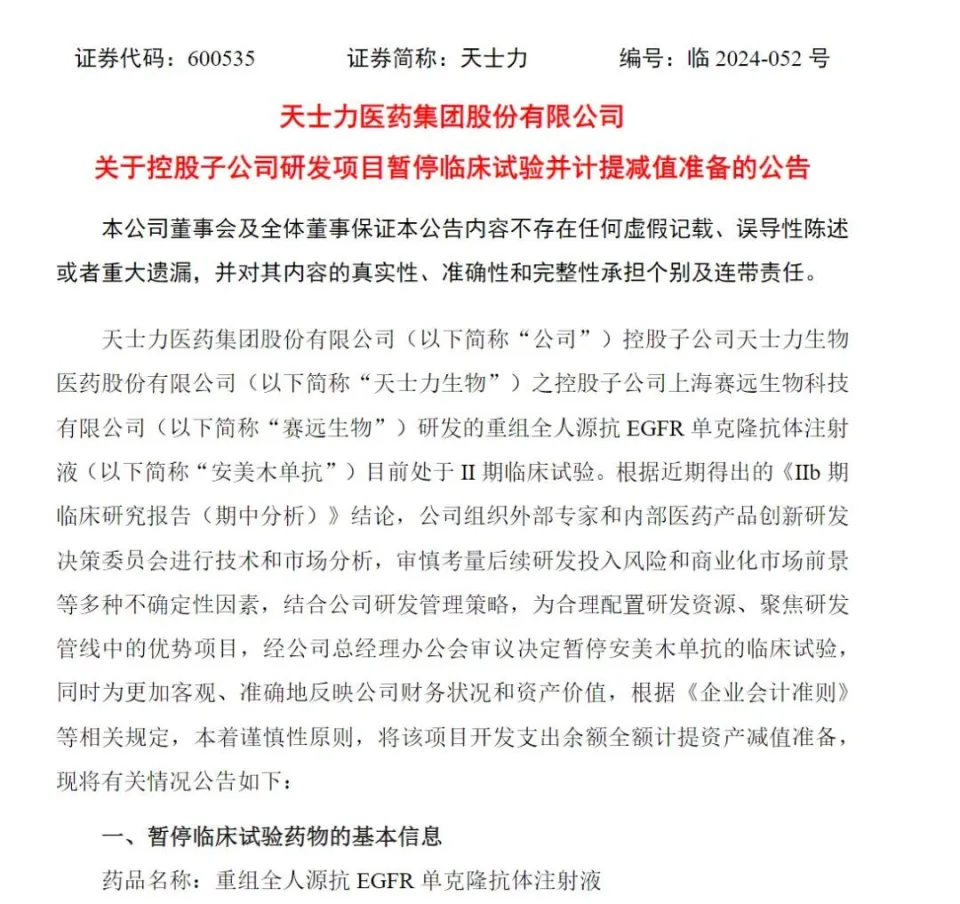 医药行业资本寒冬下，天士力暂停研发项目并计提减值准备  第1张