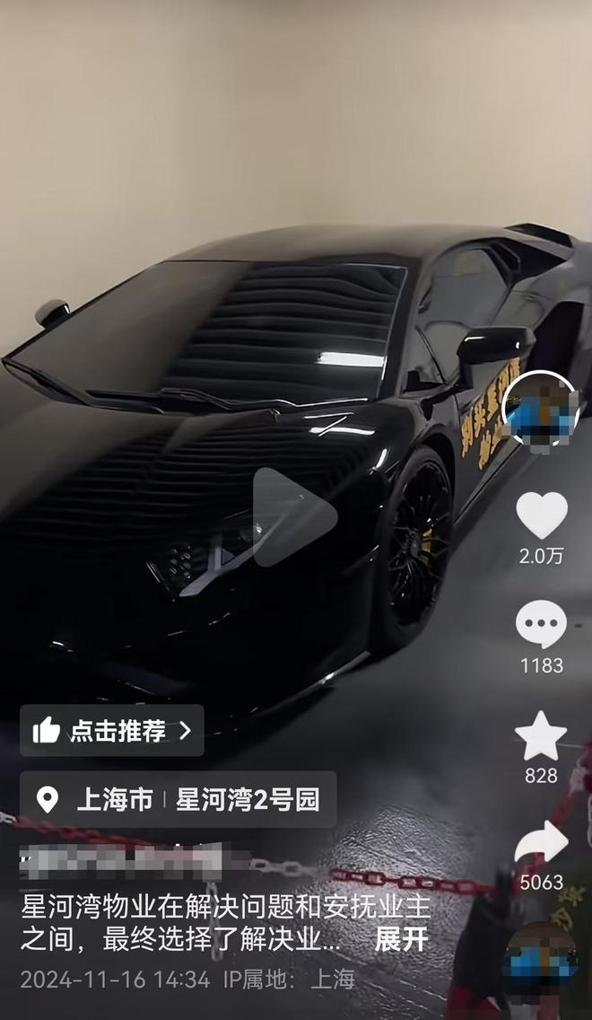 上海千万豪宅业主维权：兰博基尼喷字警示别买星河湾，物业问题引关注  第1张
