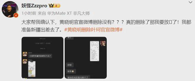 黄晓明与叶珂感情风波再起：删博疑云与网红威胁，恋情走向成谜  第6张