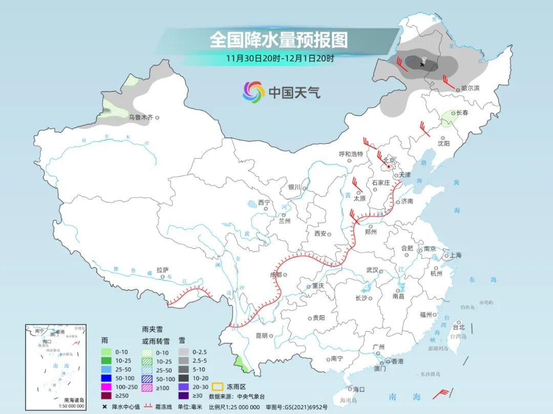 寒潮影响下东北地区降雪频繁，12月1日起再迎强冷空气与大雪天气  第2张