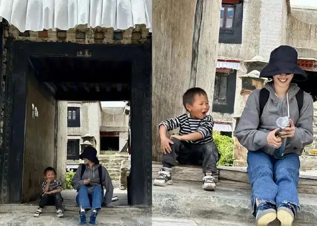 白百何再晒西藏旅行照，融入奶奶堆聊天却被冷落  第1张